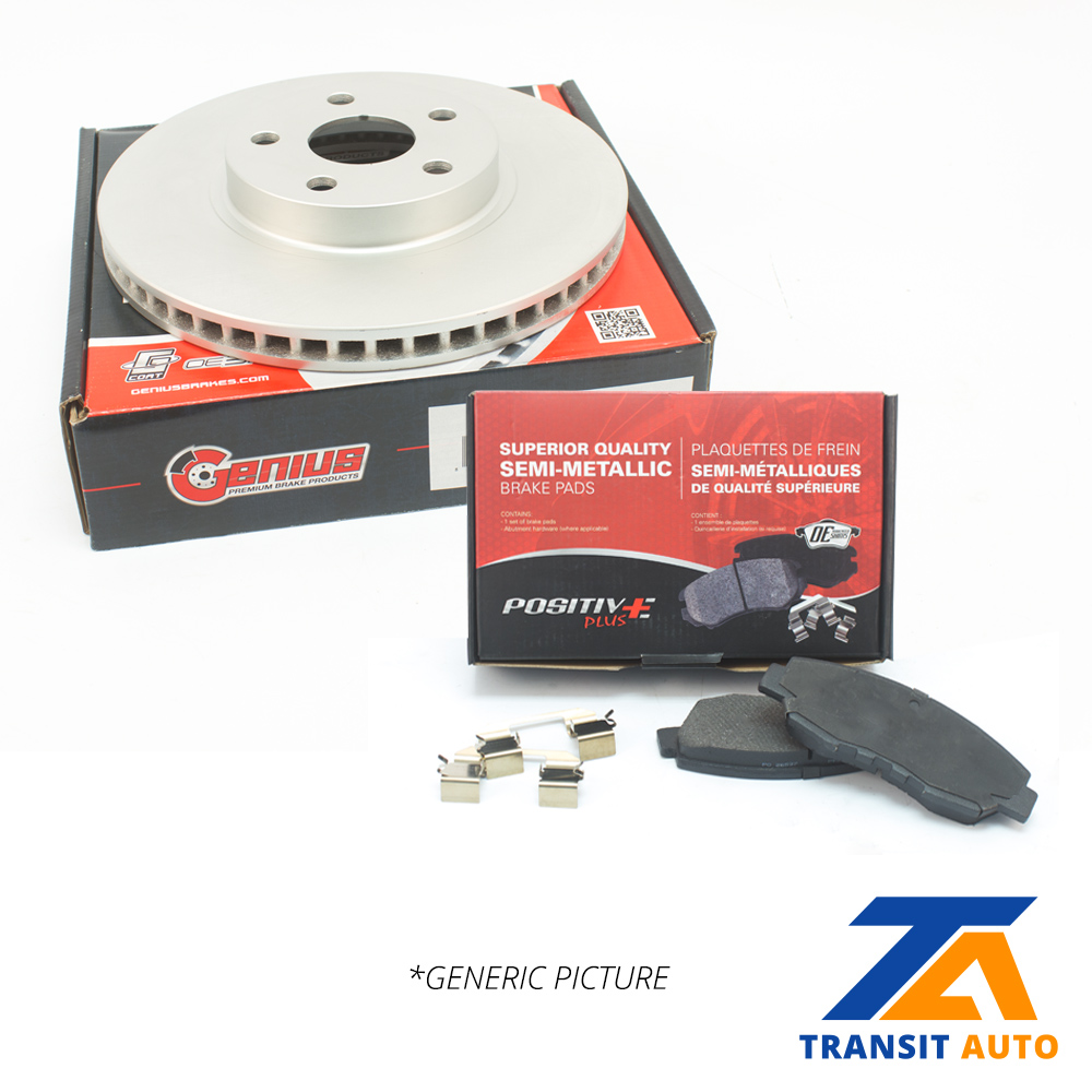 Front Semi Metallic Brake Pads /& Coated Disc Rotors Fits Hyundai Kia