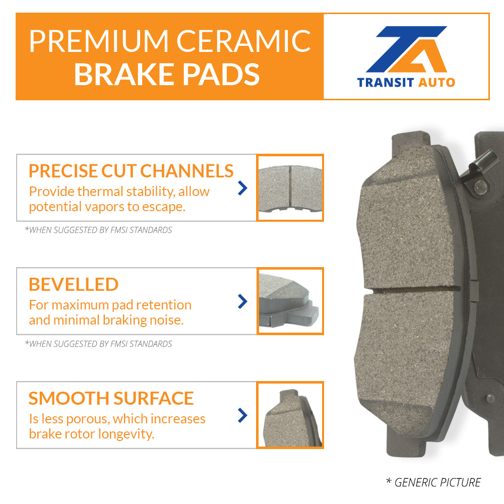 Front Rear Disc Rotors /& Ceramic Brake Pads Fits Lincoln Town Car