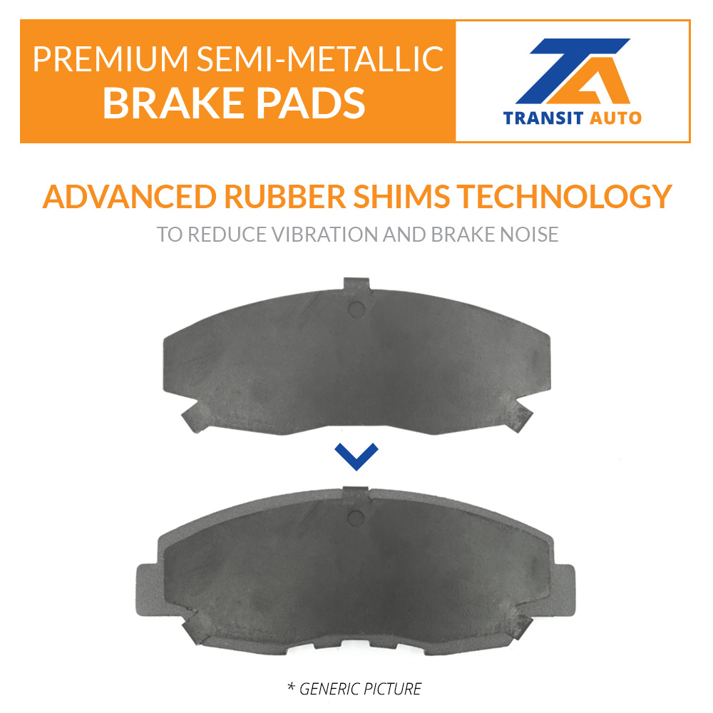 Front Semi Metallic Brake Pads /& Coated Disc Rotors Fits Hyundai Kia