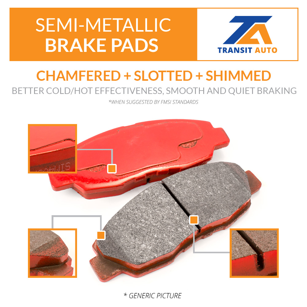Front Rear Coated Disc Rotors /& Semi-Metallic Brake Pads Fits BMW X5