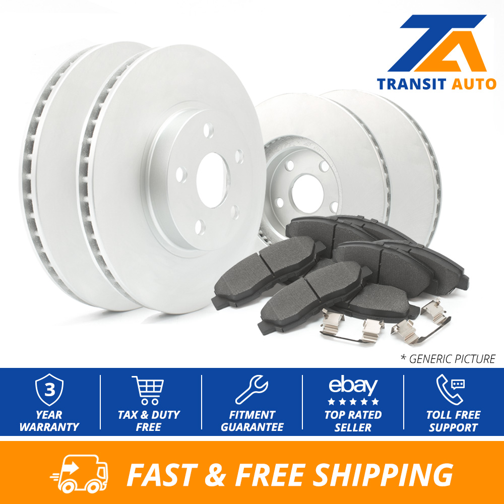 Front Rear Coated Disc Rotors /& Semi-Metallic Brake Pads Fits Volvo XC60